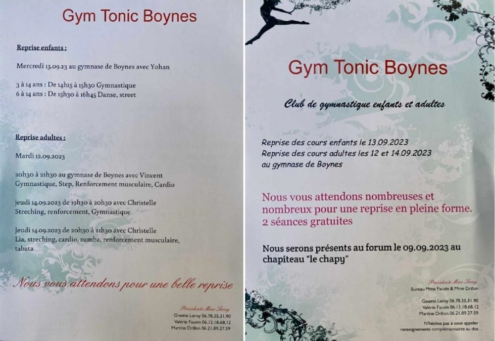Gym tonic - Commune de Boynes