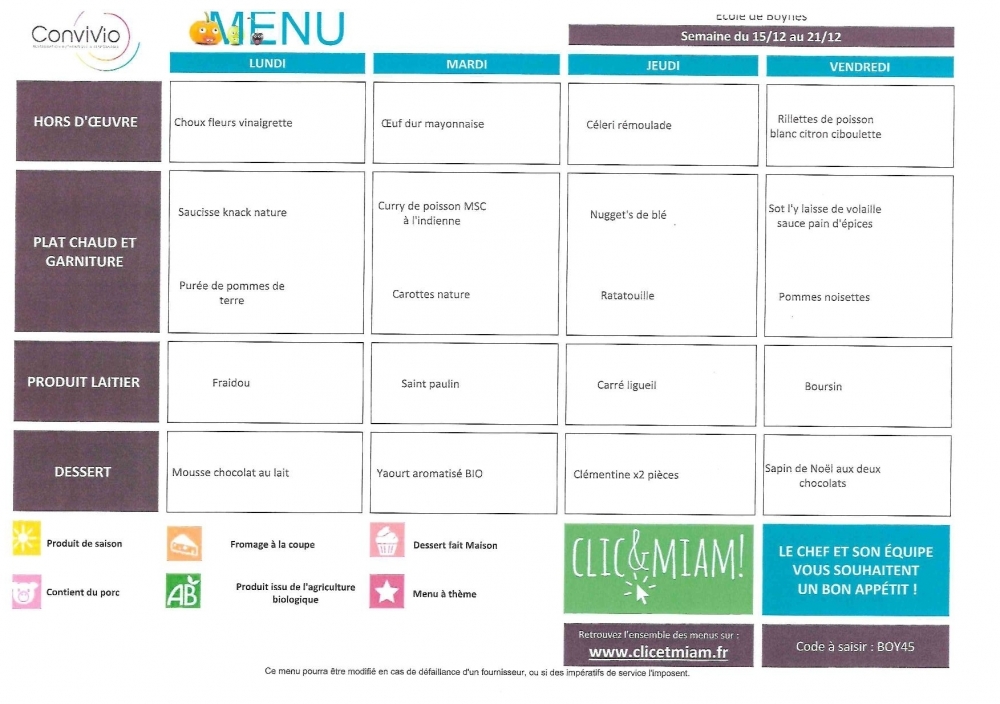 du 15 au 19 décembre - Commune de Boynes