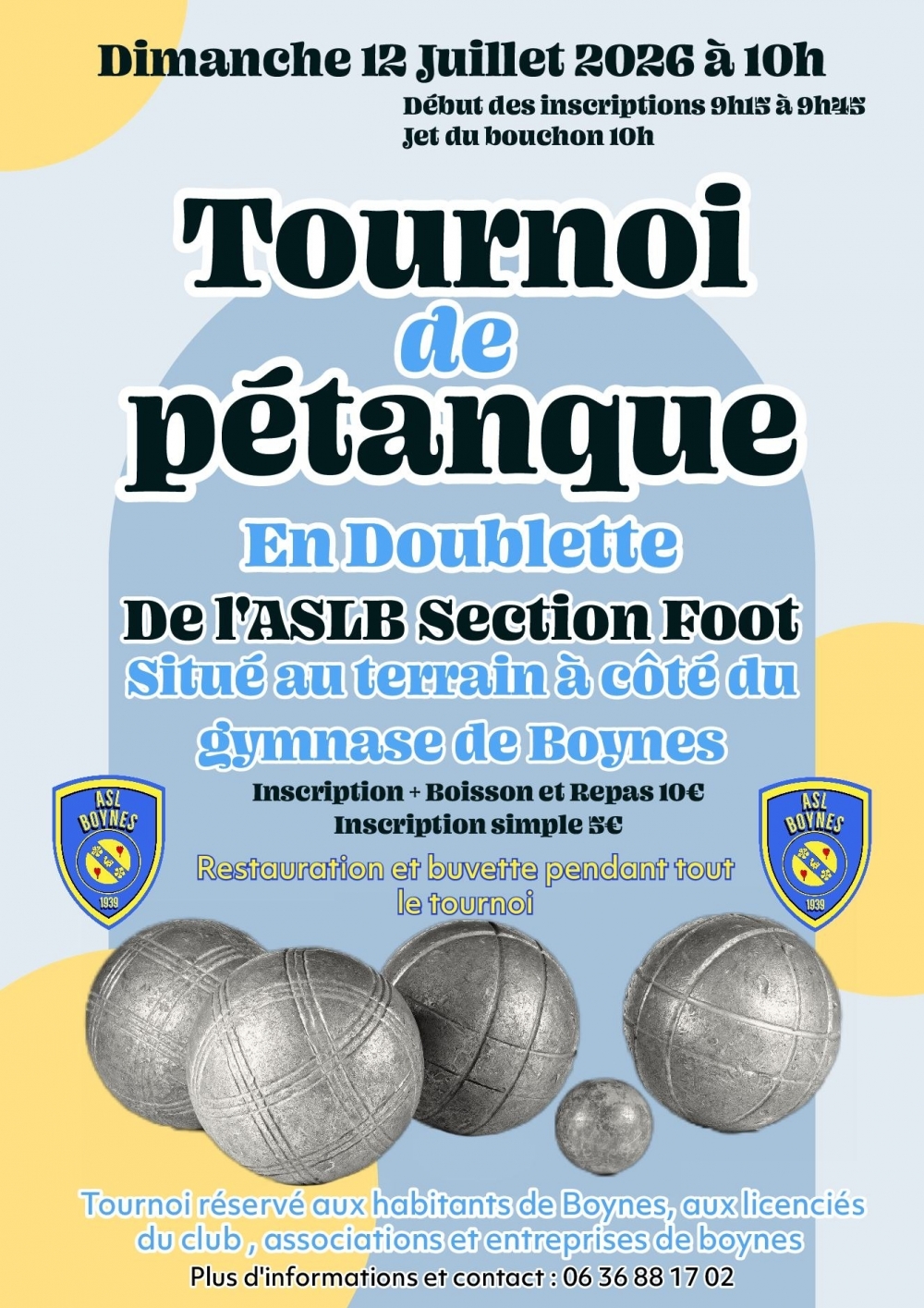 tournois de pétanque - Commune de Boynes