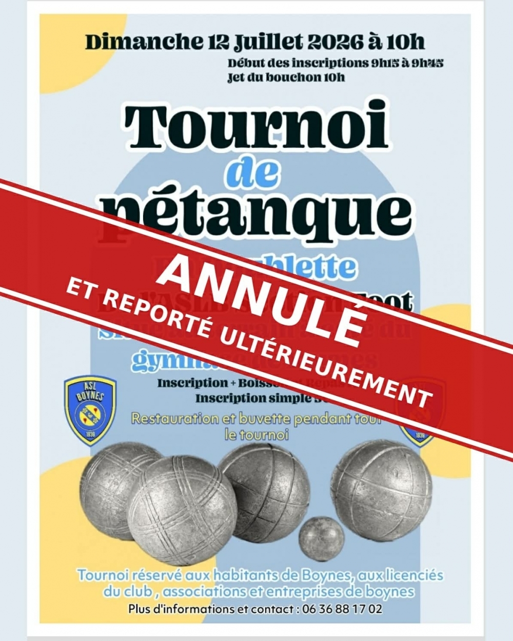 tournois de pétanque - Commune de Boynes