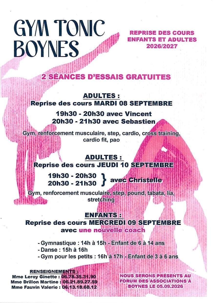Reprise des cours - Commune de Boynes