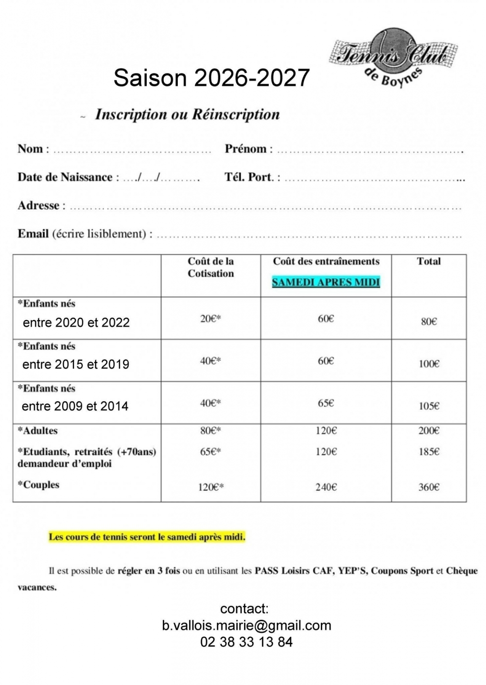 INFOS - Commune de Boynes