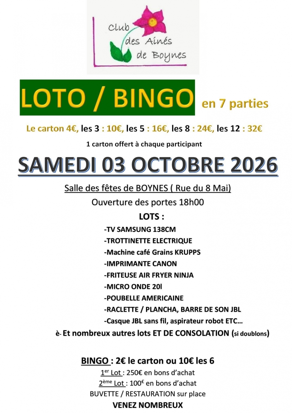 Loto - Commune de Boynes