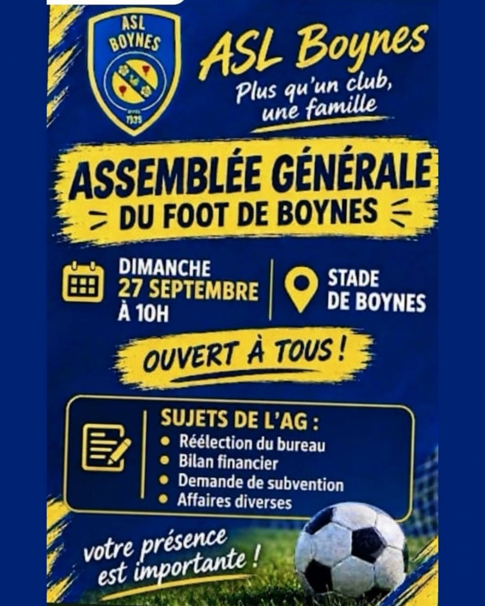 Assemblée générale - Commune de Boynes